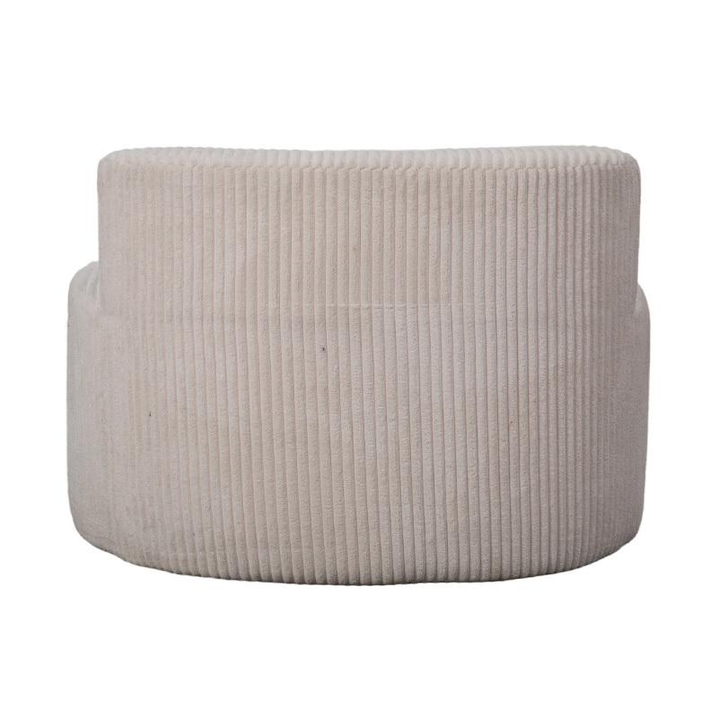 Sofa Bujang dalam Korduroy Beige Cerah dengan Sandaran Melengkung Sofa Bujang dalam Korduroy Beige Cerah dengan Sandaran Melengkung