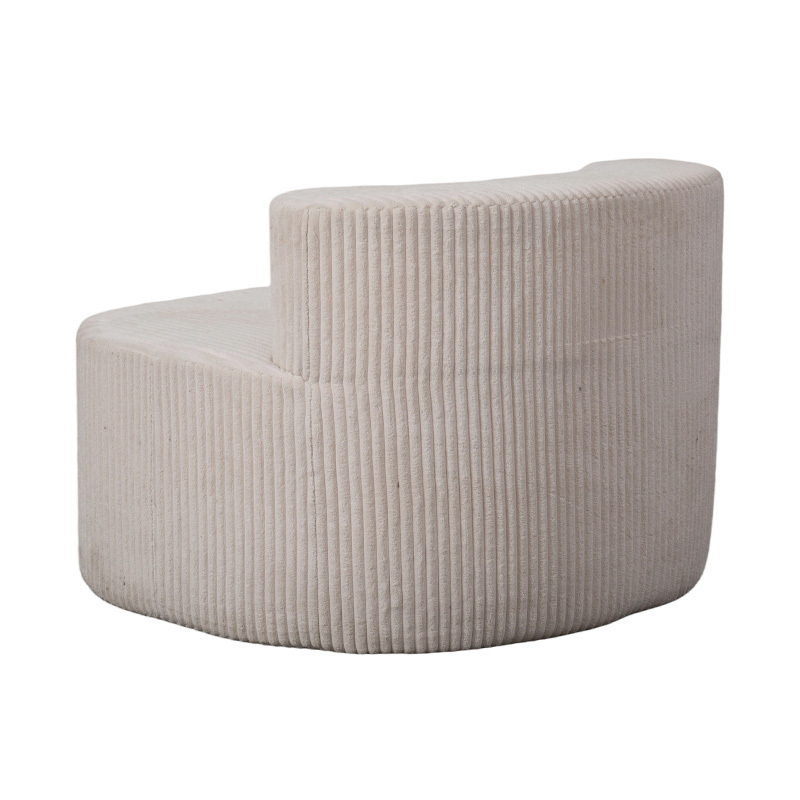 Sofa Bujang dalam Korduroy Beige Cerah dengan Sandaran Melengkung Sofa Bujang dalam Korduroy Beige Cerah dengan Sandaran Melengkung