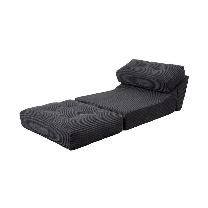 Katil Sofa Buih Penuh Pelbagai Fungsi boleh lipat dalam Korduroi Kelabu Gelap dengan Sandaran Ergonomik Katil Sofa Buih Penuh Pelbagai Fungsi boleh lipat dalam Korduroi Kelabu Gelap dengan Sandaran Ergonomik