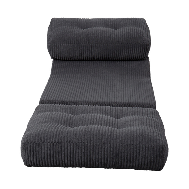 Katil Sofa Buih Penuh Pelbagai Fungsi boleh lipat dalam Korduroi Kelabu Gelap dengan Sandaran Ergonomik Katil Sofa Buih Penuh Pelbagai Fungsi boleh lipat dalam Korduroi Kelabu Gelap dengan Sandaran Ergonomik