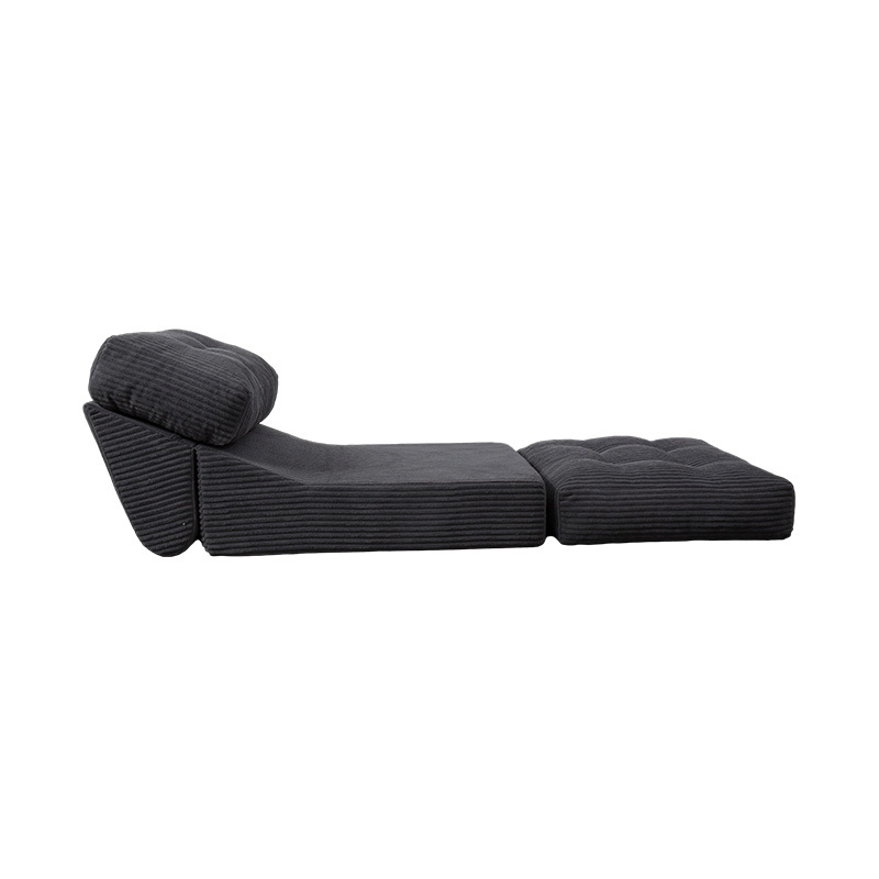 Katil Sofa Buih Penuh Pelbagai Fungsi boleh lipat dalam Korduroi Kelabu Gelap dengan Sandaran Ergonomik Katil Sofa Buih Penuh Pelbagai Fungsi boleh lipat dalam Korduroi Kelabu Gelap dengan Sandaran Ergonomik
