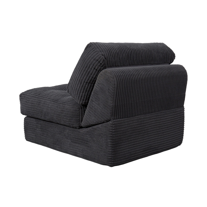 Katil Sofa Buih Penuh Pelbagai Fungsi boleh lipat dalam Korduroi Kelabu Gelap dengan Sandaran Ergonomik Katil Sofa Buih Penuh Pelbagai Fungsi boleh lipat dalam Korduroi Kelabu Gelap dengan Sandaran Ergonomik