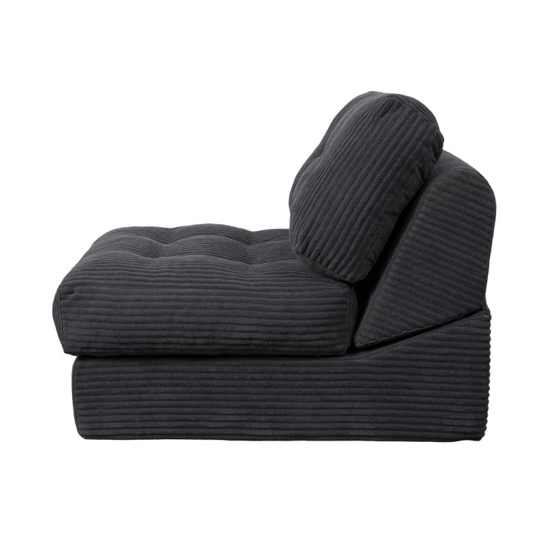 Katil Sofa Buih Penuh Pelbagai Fungsi boleh lipat dalam Korduroi Kelabu Gelap dengan Sandaran Ergonomik Katil Sofa Buih Penuh Pelbagai Fungsi boleh lipat dalam Korduroi Kelabu Gelap dengan Sandaran Ergonomik