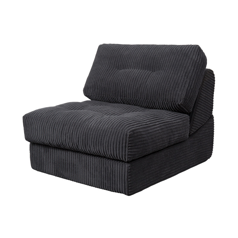 Katil Sofa Buih Penuh Pelbagai Fungsi boleh lipat dalam Korduroi Kelabu Gelap dengan Sandaran Ergonomik Katil Sofa Buih Penuh Pelbagai Fungsi boleh lipat dalam Korduroi Kelabu Gelap dengan Sandaran Ergonomik