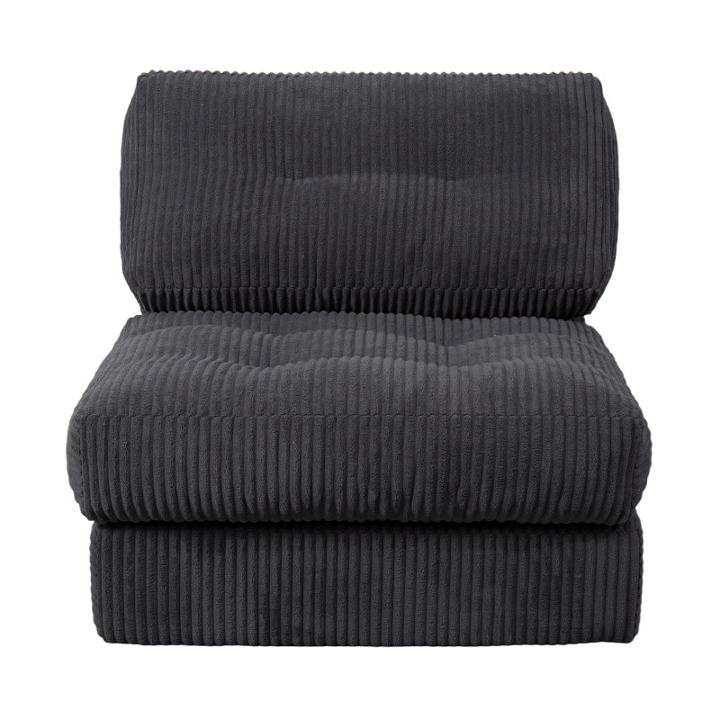 Katil Sofa Buih Penuh Pelbagai Fungsi boleh lipat dalam Korduroi Kelabu Gelap dengan Sandaran Ergonomik Katil Sofa Buih Penuh Pelbagai Fungsi boleh lipat dalam Korduroi Kelabu Gelap dengan Sandaran Ergonomik