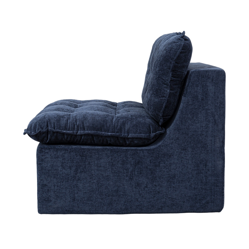 Set Sofa Berbuih Penuh Modular dalam Korduroi Biru Pedalam dengan Sandaran Kusyen dan Padanan Uthmaniyyah Set Sofa Berbuih Penuh Modular dalam Korduroi Biru Pedalam dengan Sandaran Kusyen dan Padanan Uthmaniyyah