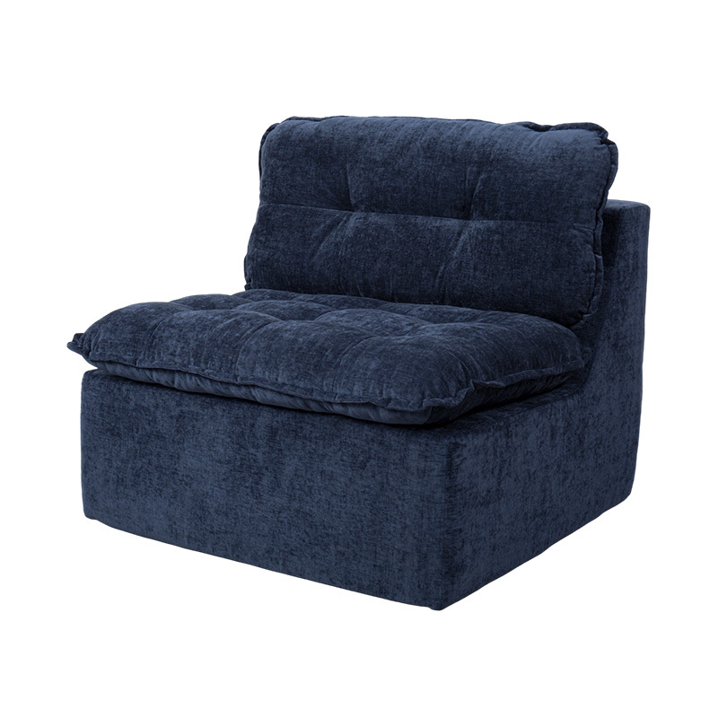 Set Sofa Berbuih Penuh Modular dalam Korduroi Biru Pedalam dengan Sandaran Kusyen dan Padanan Uthmaniyyah Set Sofa Berbuih Penuh Modular dalam Korduroi Biru Pedalam dengan Sandaran Kusyen dan Padanan Uthmaniyyah