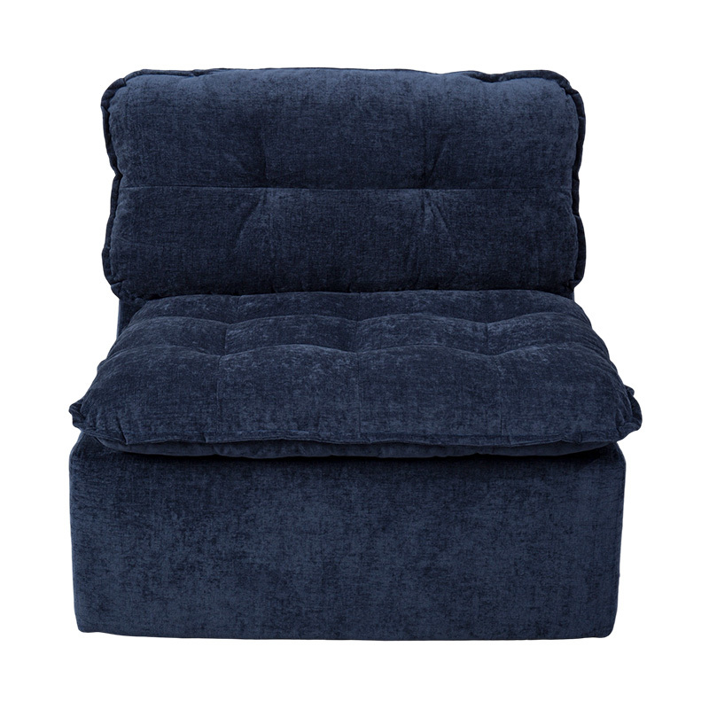 Set Sofa Berbuih Penuh Modular dalam Korduroi Biru Pedalam dengan Sandaran Kusyen dan Padanan Uthmaniyyah Set Sofa Berbuih Penuh Modular dalam Korduroi Biru Pedalam dengan Sandaran Kusyen dan Padanan Uthmaniyyah