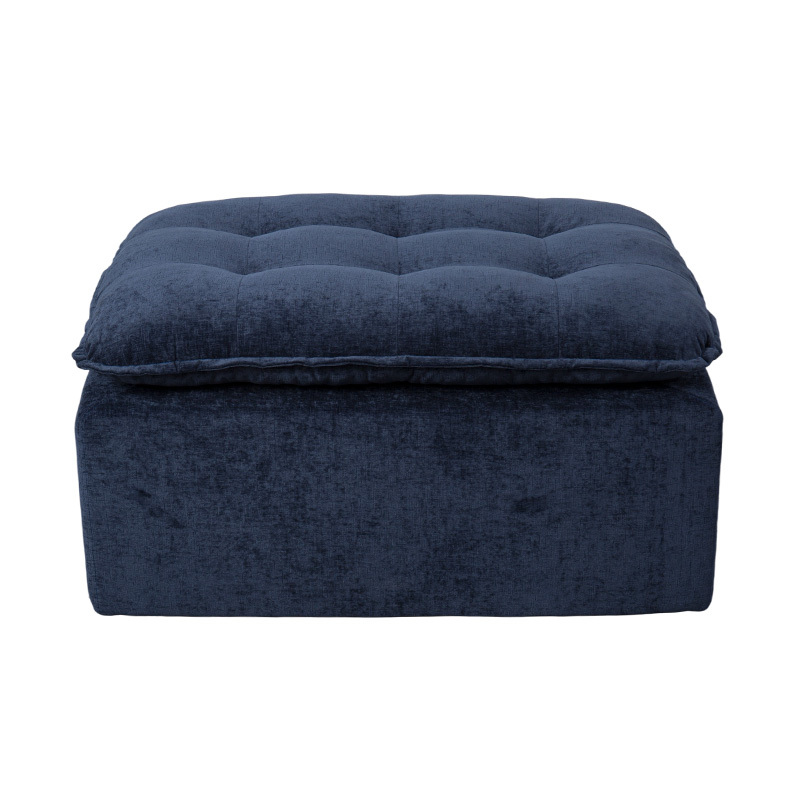 Set Sofa Berbuih Penuh Modular dalam Korduroi Biru Pedalam dengan Sandaran Kusyen dan Padanan Uthmaniyyah Set Sofa Berbuih Penuh Modular dalam Korduroi Biru Pedalam dengan Sandaran Kusyen dan Padanan Uthmaniyyah