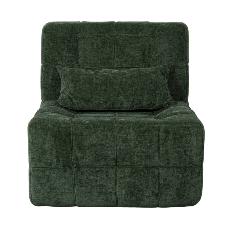 Sofa Penuh Buih Tunggal Bersaiz Besar dalam Korduroy Hijau Zamrud dengan Reka Bentuk Blok Sofa Penuh Buih Tunggal Bersaiz Besar dalam Korduroy Hijau Zamrud dengan Reka Bentuk Blok