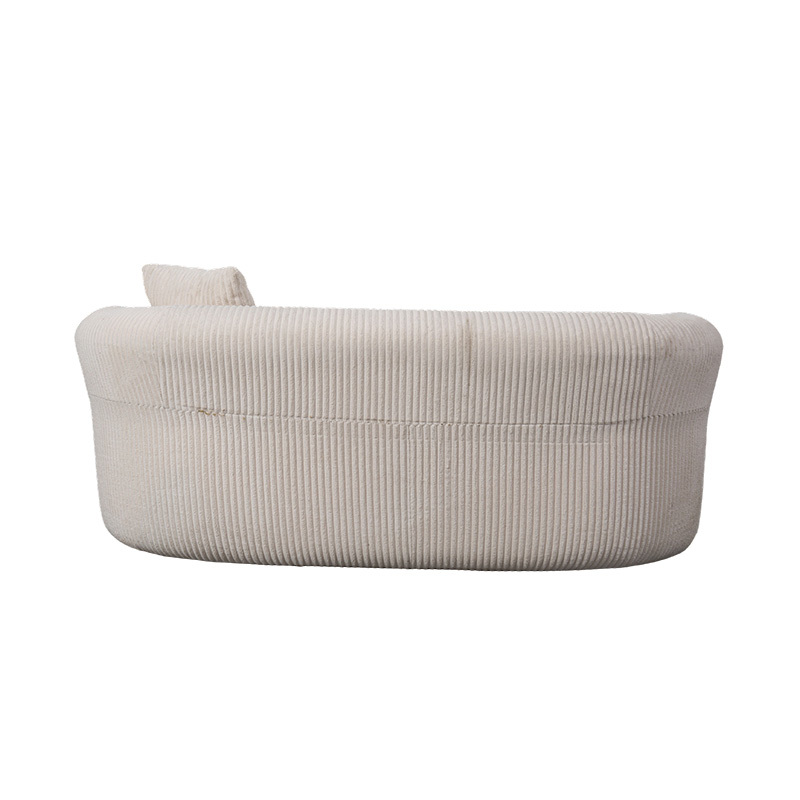 Sofa Berganda Penuh Buih dalam Korduroi Putih Putih dengan Kusyen Padanan Sofa Berganda Penuh Buih dalam Korduroi Putih Putih dengan Kusyen Padanan