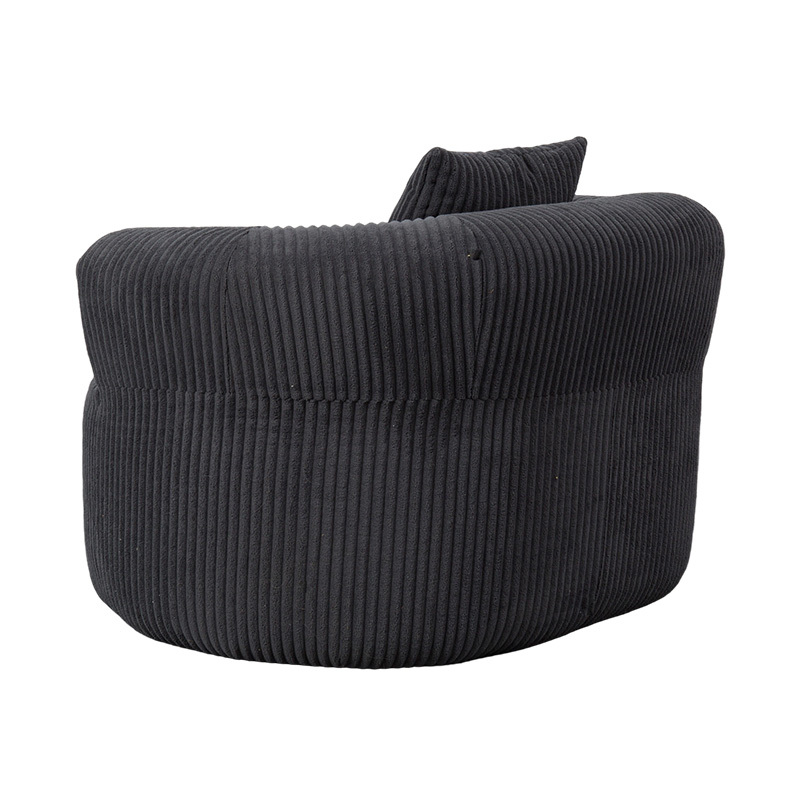 Sofa Bersalut Buih Penuh Tunggal dalam Korduroi Kelabu Gelap dengan Kusyen Padanan Sofa Bersalut Buih Penuh Tunggal dalam Korduroi Kelabu Gelap dengan Kusyen Padanan