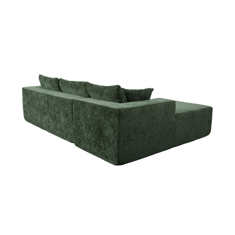 Sofa Sudut Berbentuk L Modular dalam Baldu Hijau Zamrud dengan Berbilang Kusyen Sofa Sudut Berbentuk L Modular dalam Baldu Hijau Zamrud dengan Berbilang Kusyen