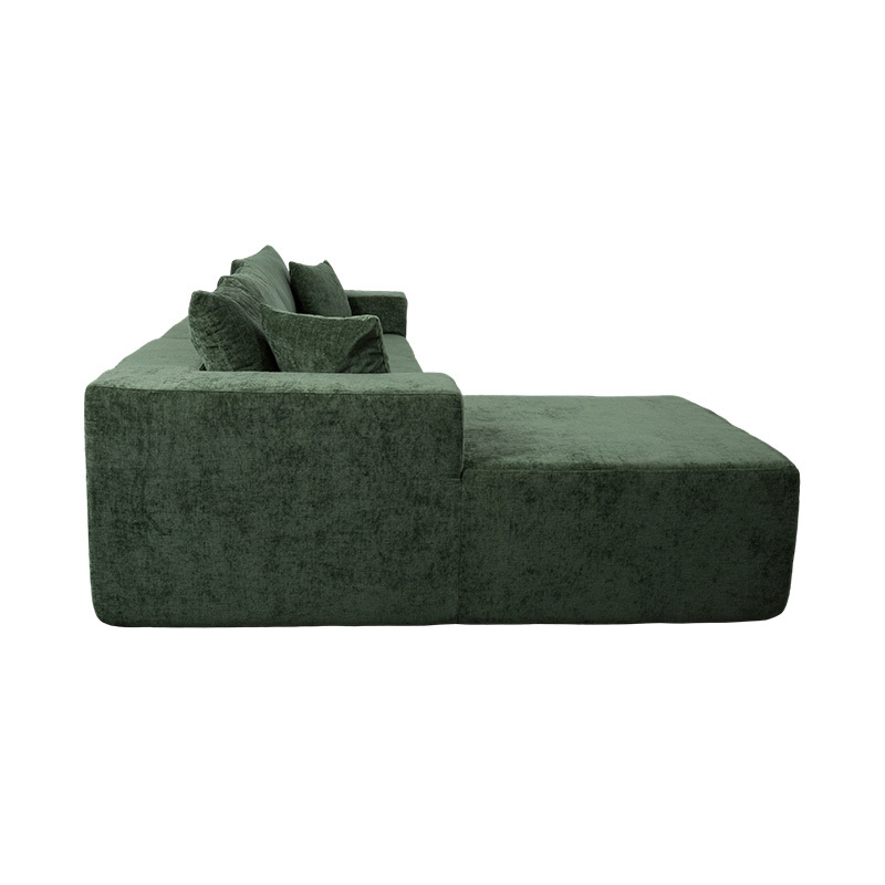 Sofa Sudut Berbentuk L Modular dalam Baldu Hijau Zamrud dengan Berbilang Kusyen Sofa Sudut Berbentuk L Modular dalam Baldu Hijau Zamrud dengan Berbilang Kusyen