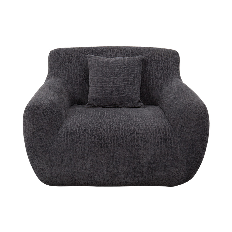 Sofa Tunggal Gaya Pelukan Buih Penuh dengan Fabrik Chenille Berat dan Corak Jacquard Halus