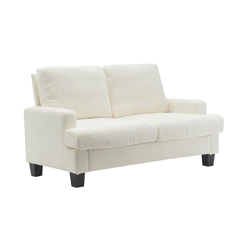 Sofa Kain Putih Baldu Teddy Moden