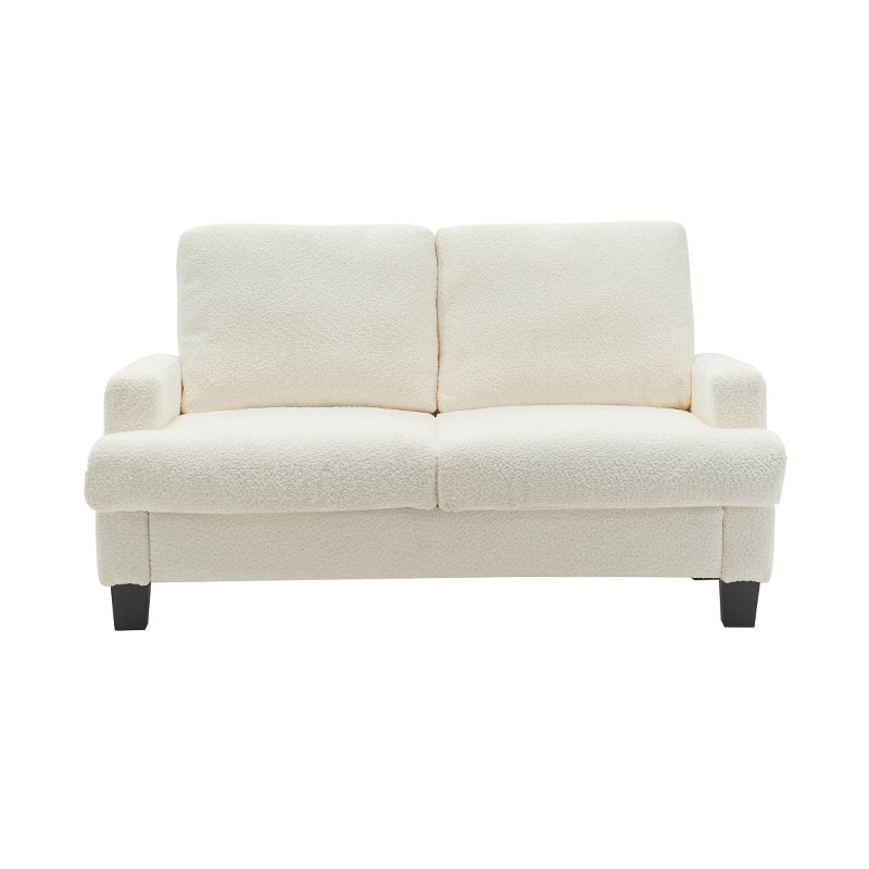 Sofa Kain Putih Baldu Teddy Moden